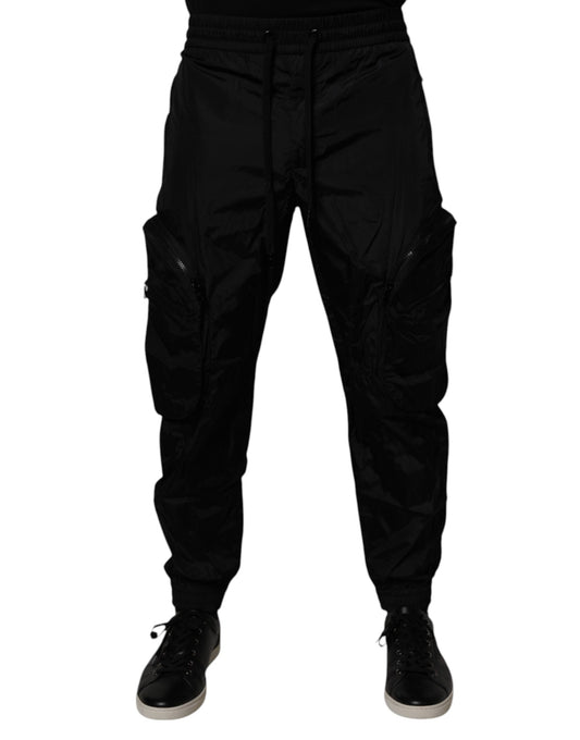 Dolce & Gabbana Black Nylon Cargo Jogger Men Sweatpants Pants