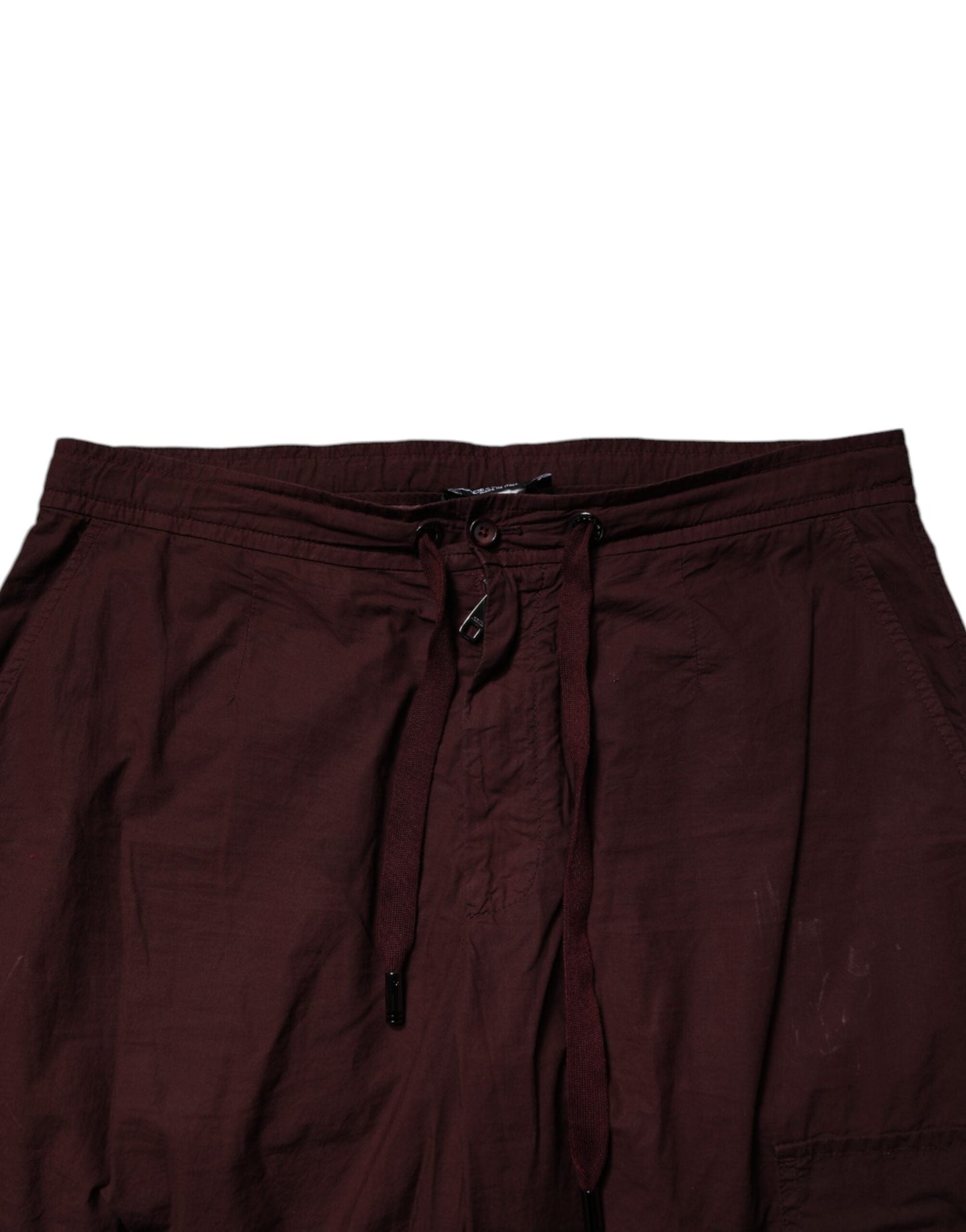Dolce & Gabbana Maroon Cotton Cargo Jogger Sweatpants Pants