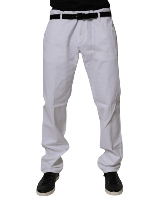 Dolce & Gabbana White Cotton Straight Men Denim Jeans