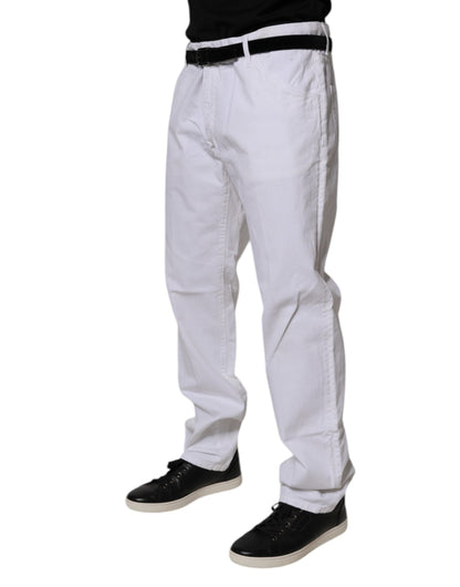 Dolce & Gabbana White Cotton Straight Men Denim Jeans