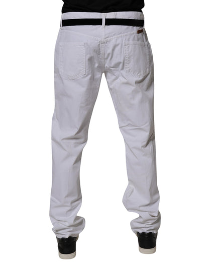 Dolce & Gabbana White Cotton Straight Men Denim Jeans