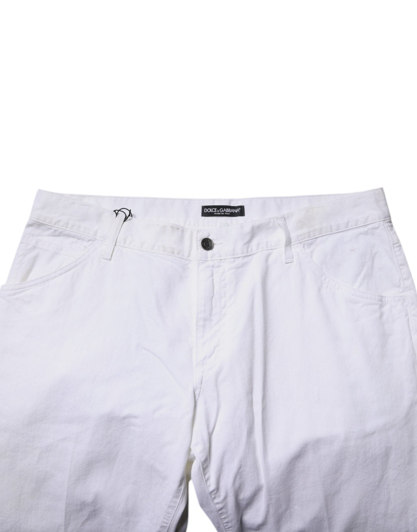 Dolce & Gabbana White Cotton Straight Men Denim Jeans