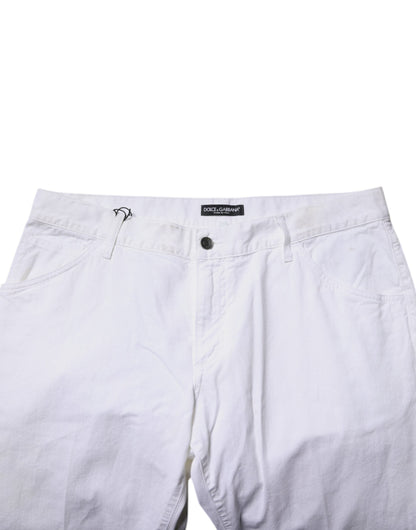 Dolce & Gabbana White Cotton Straight Men Denim Jeans