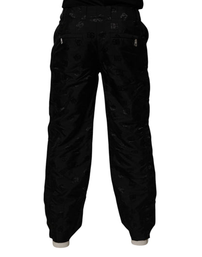Dolce & Gabbana Black Logo Monogram Straight Pants