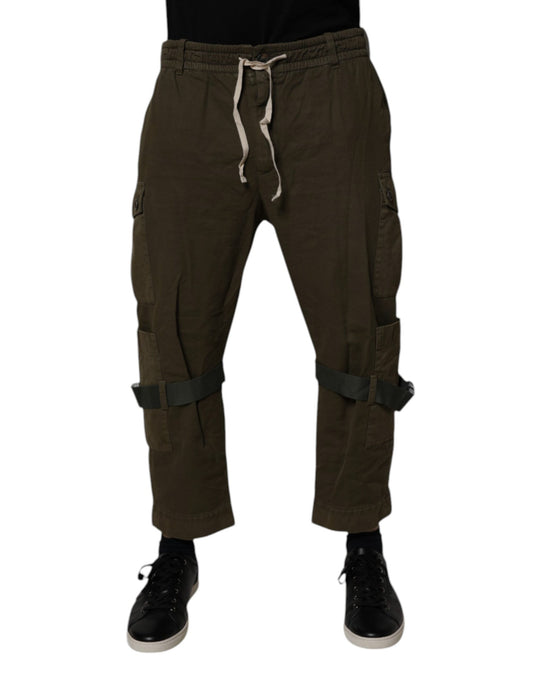Dolce & Gabbana Brown Cotton Stretch Cargo Pants