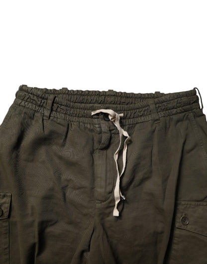 Dolce & Gabbana Brown Cotton Stretch Cargo Pants