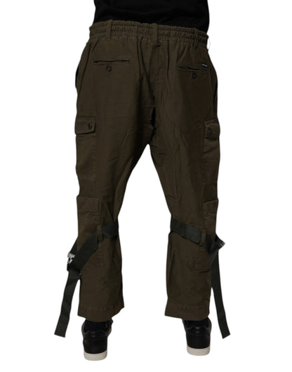 Dolce & Gabbana Brown Cotton Stretch Cargo Pants