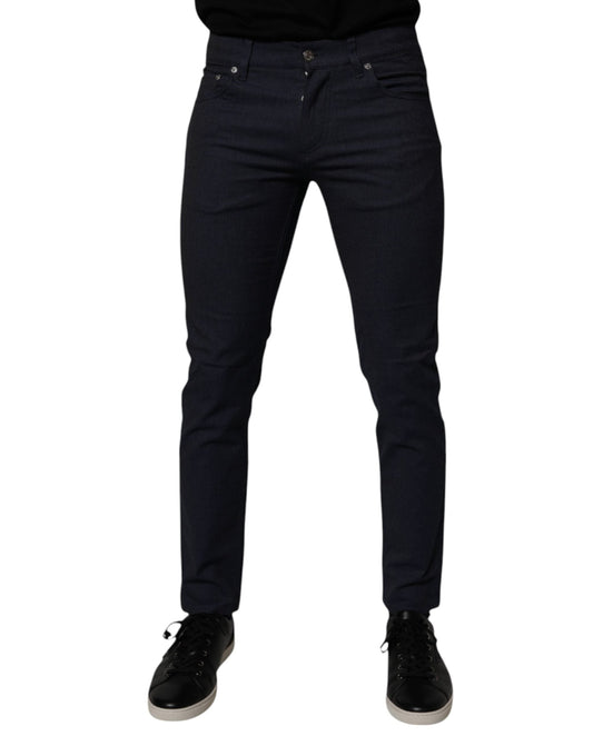 Dolce & Gabbana Dark Blue Cotton Stretch Skinny Denim Jeans