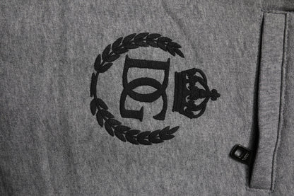 Dolce & Gabbana Gray Logo Cotton Jogger Men Sweatpants Pants