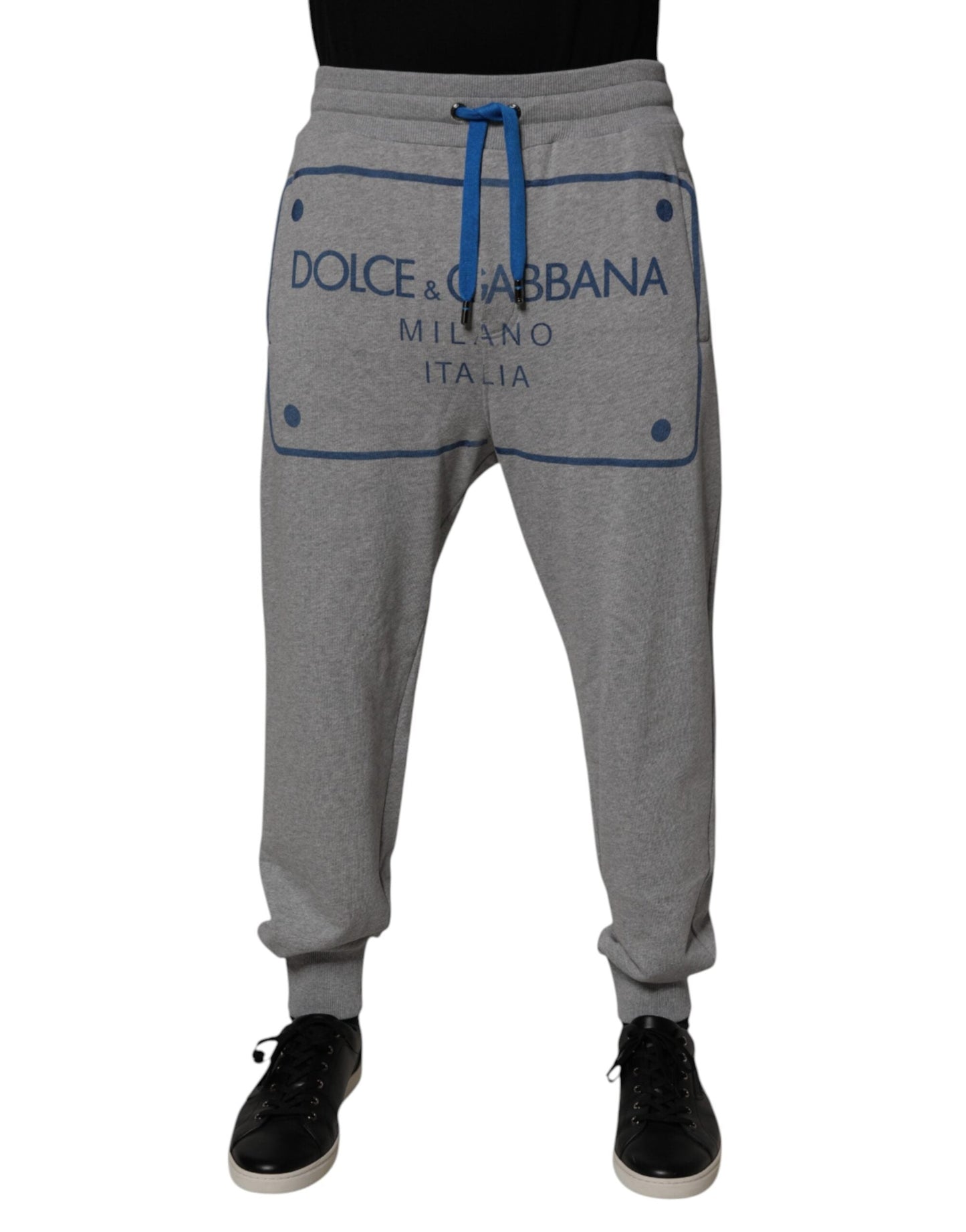 Dolce & Gabbana Gray Logo Cotton Men Jogger Sweatpants Pants