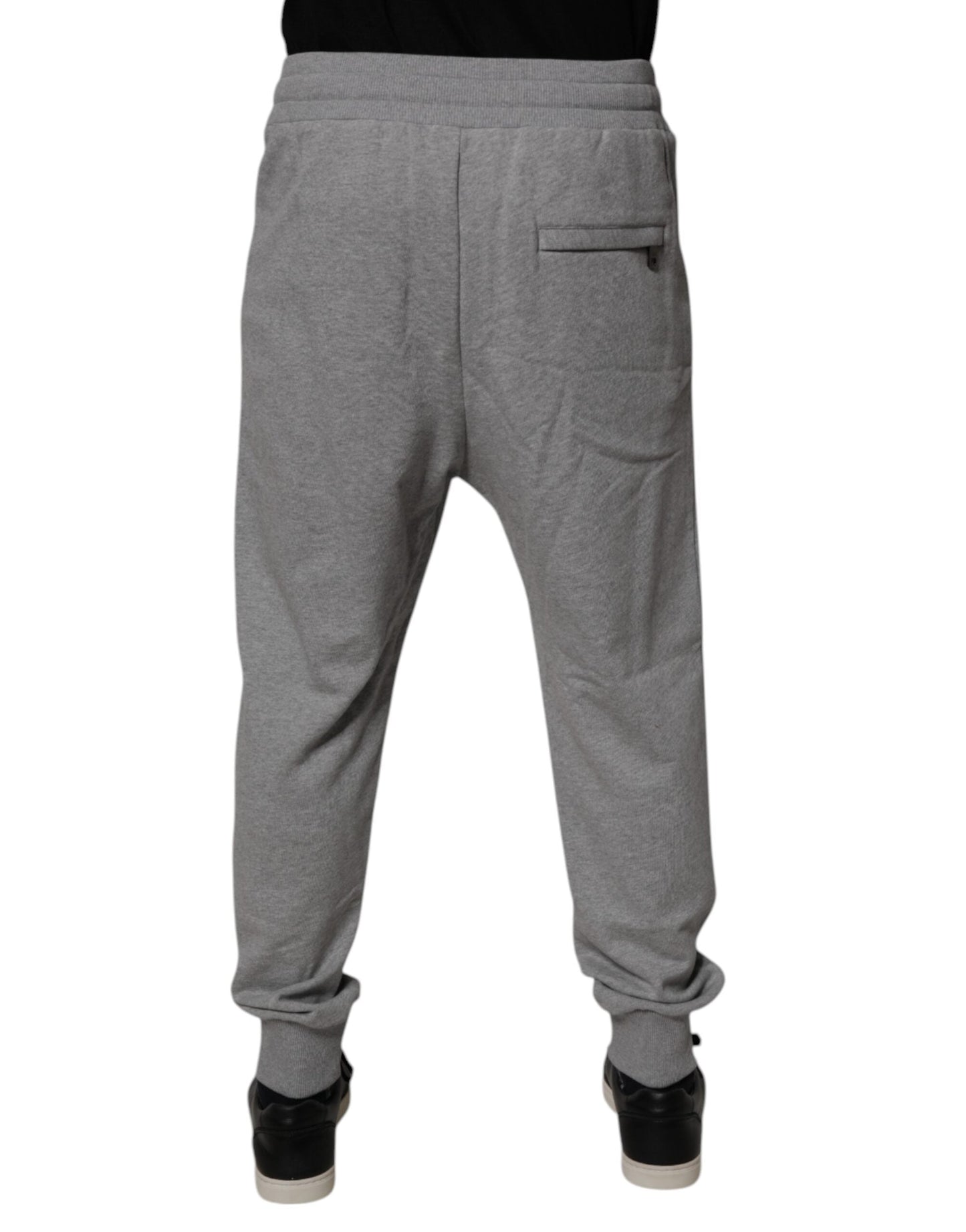 Dolce & Gabbana Gray Logo Cotton Men Jogger Sweatpants Pants