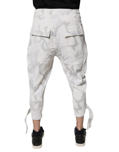 Dolce & Gabbana White Camouflage Cargo Jogger Sweatpants Pants