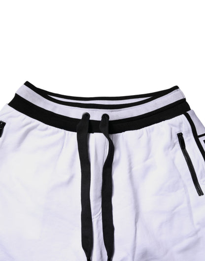 Dolce & Gabbana Black White Cotton Layered Sweatpants Pants