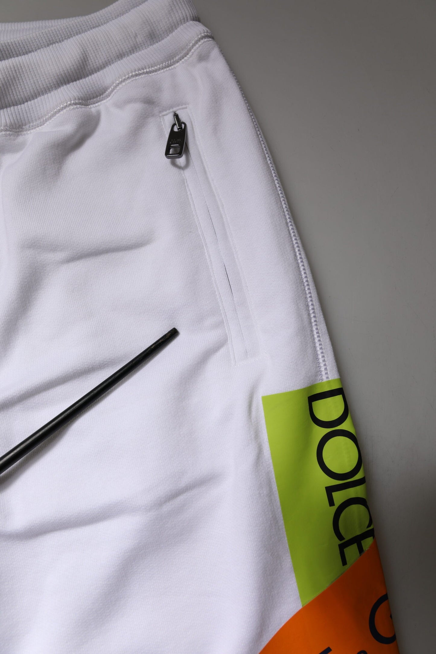 Dolce & Gabbana White Logo Tape Jogger Cotton Sweatpants Pants