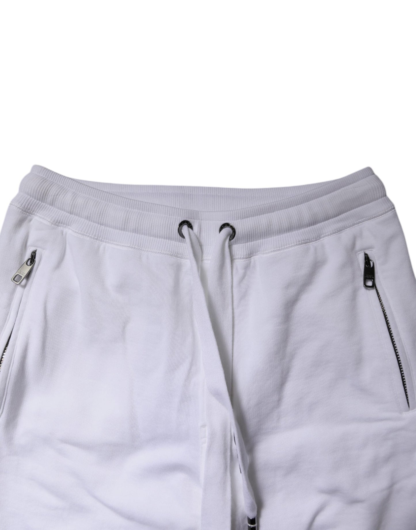 Dolce & Gabbana White Logo Tape Jogger Cotton Sweatpants Pants