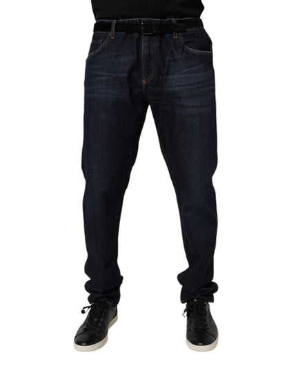 Dolce & Gabbana Dark Blue Cotton Stretch Skinny Denim Jeans