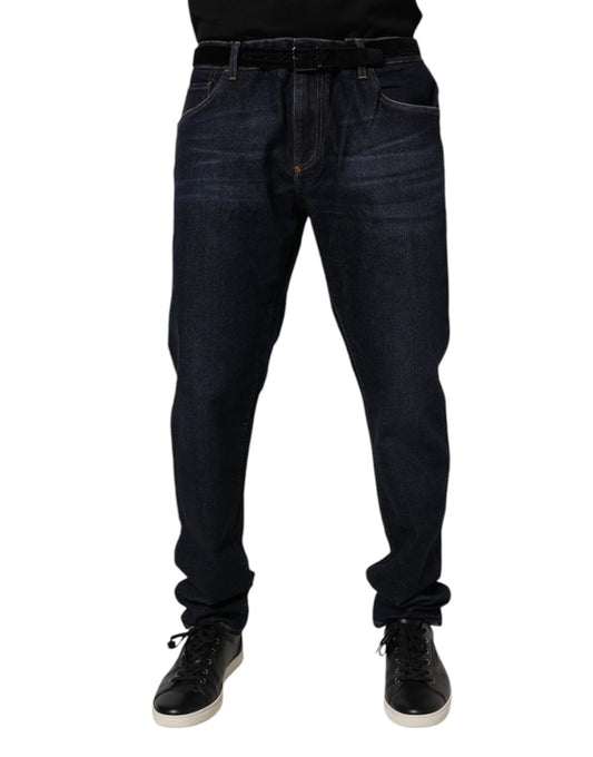 Dolce & Gabbana Dark Blue Cotton Stretch Skinny Denim Jeans