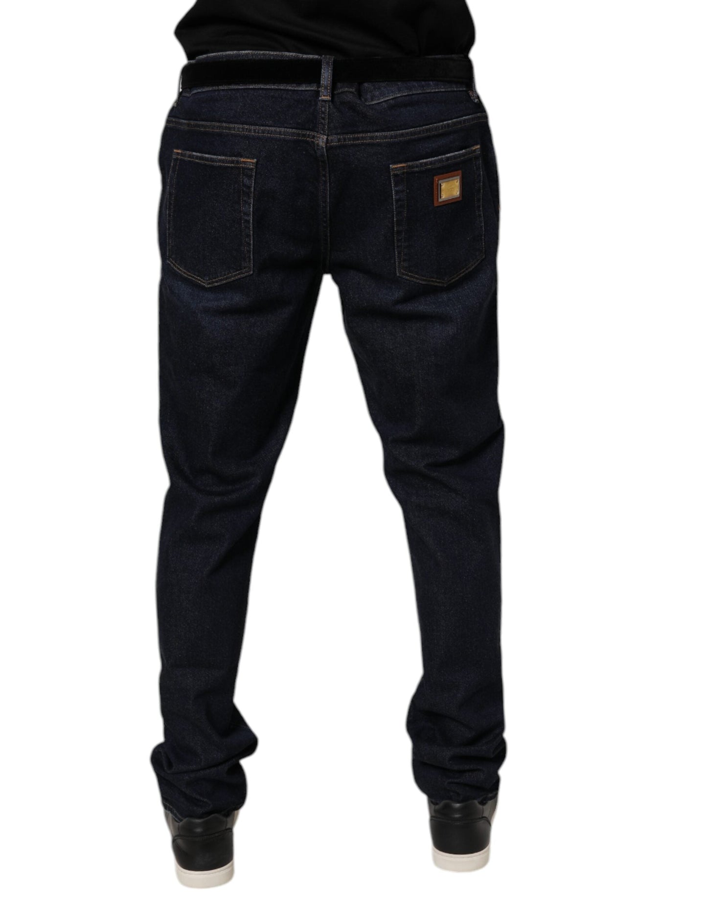 Dolce & Gabbana Dark Blue Cotton Stretch Skinny Denim Jeans