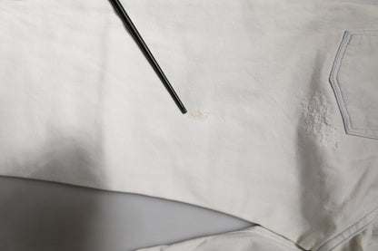 Dolce & Gabbana White Cotton Stretch Skinny Slim Denim Jeans