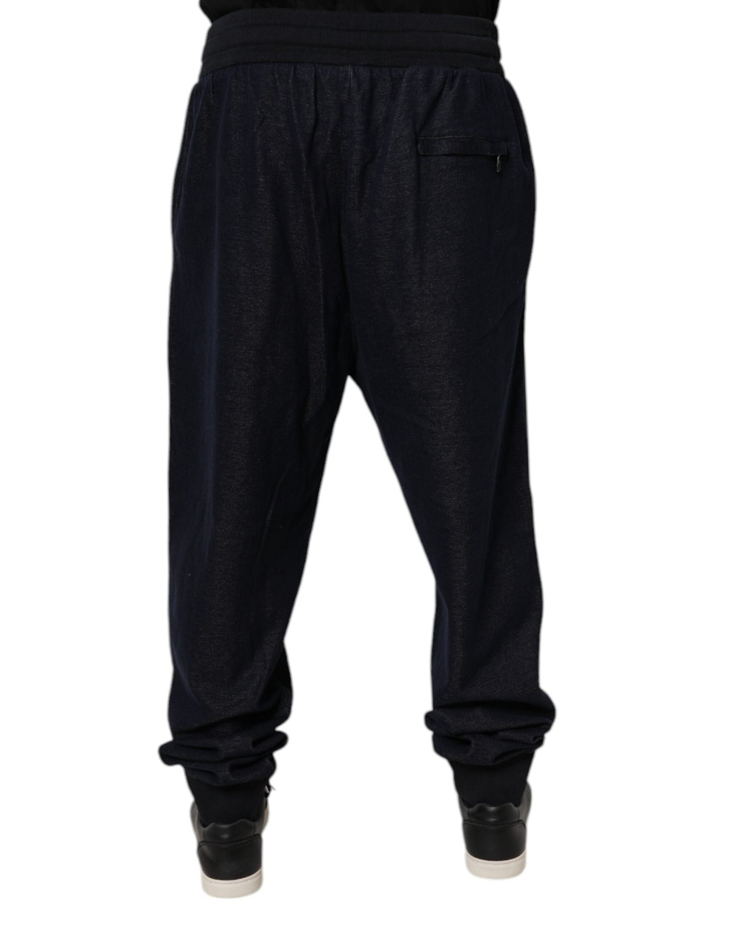 Dolce & Gabbana Black Jacquard Cotton Jogger Sweatpants Pants