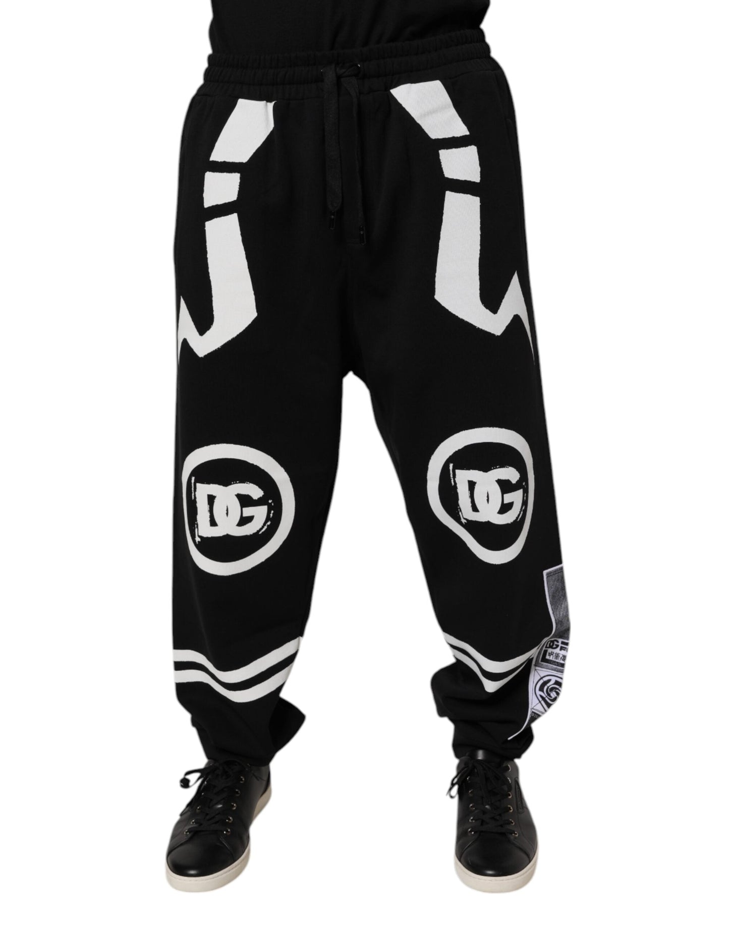 Dolce & Gabbana Black Logo Cotton Jogger Sweatpants Pants