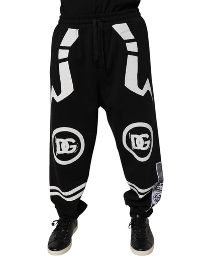 Dolce & Gabbana Black Logo Cotton Jogger Sweatpants Pants