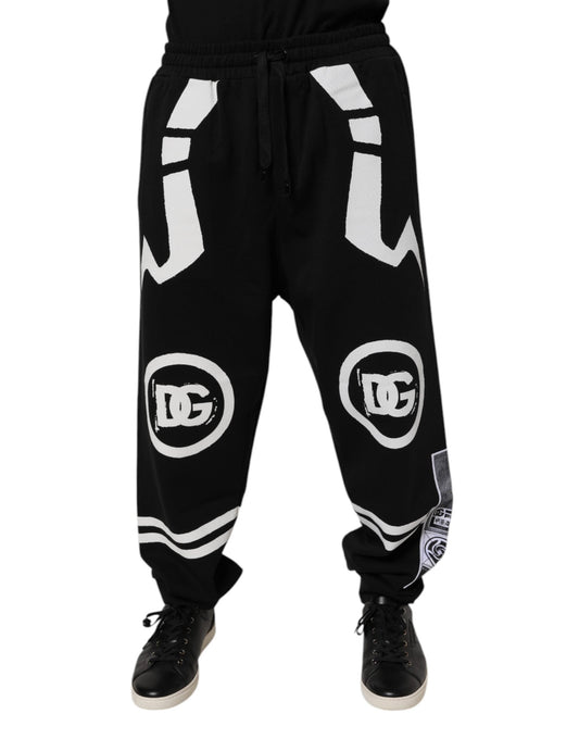 Dolce & Gabbana Black Logo Cotton Jogger Sweatpants Pants