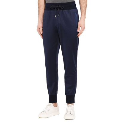 Dolce & Gabbana Blue Silk Men Trousers