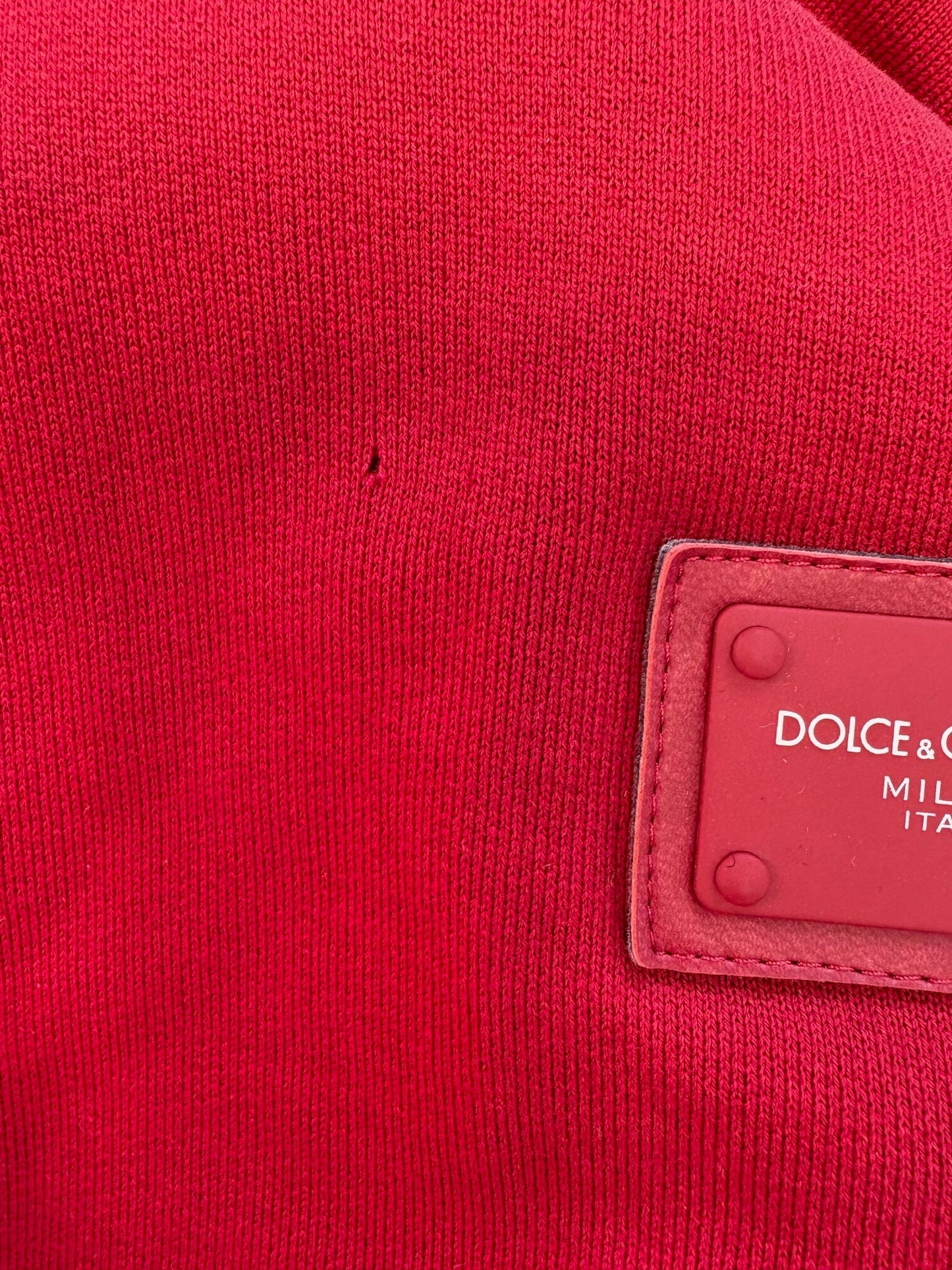 Dolce & Gabbana Red Cotton Logo Hooded Sweatshirt Sweater