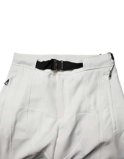 Dolce & Gabbana White Mid Waist Wide Leg Pants