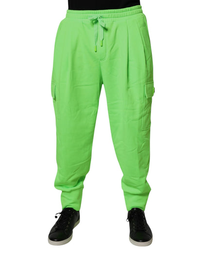Dolce & Gabbana Neon Green Cargo Jogger Men Sweatpants Pants