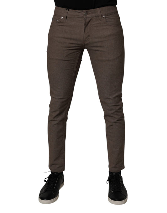 Dolce & Gabbana Brown Cotton Stretch Chino Pants