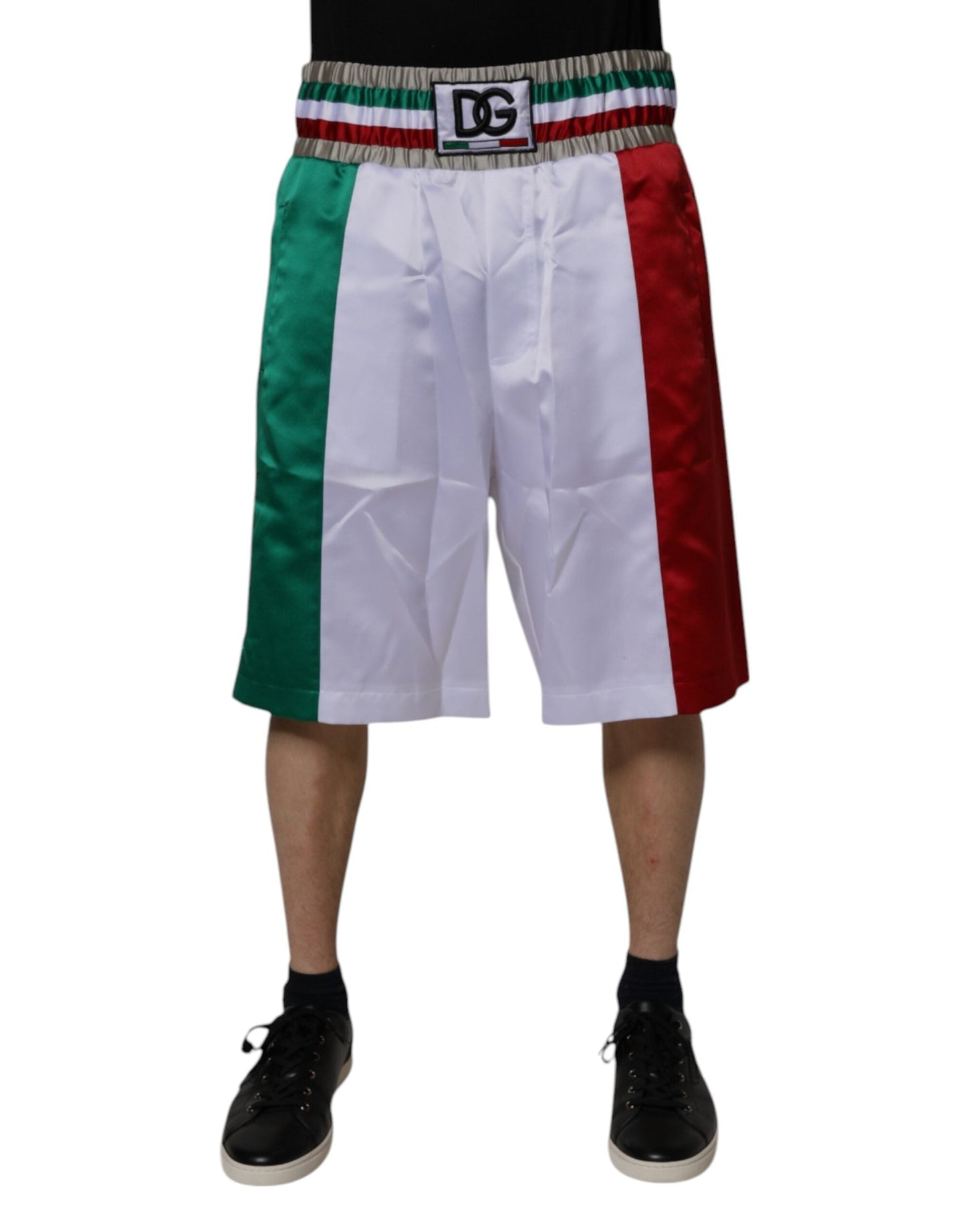 Dolce & Gabbana Multicolor Italia Polyester Bermuda Shorts