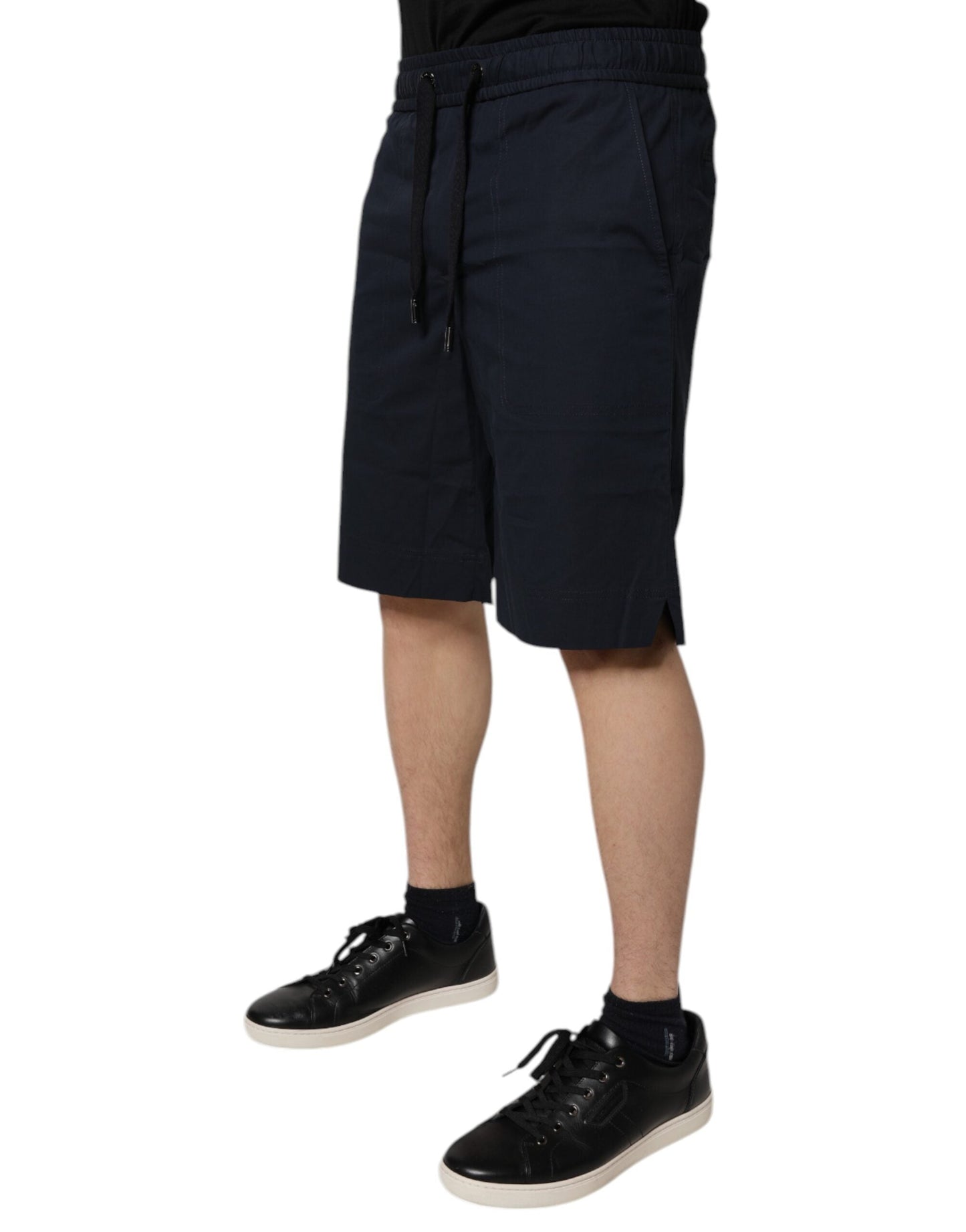 Dolce & Gabbana Dark Blue Cotton Bermuda Sweatshorts Shorts