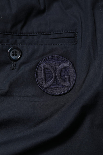 Dolce & Gabbana Dark Blue Cotton Bermuda Sweatshorts Shorts