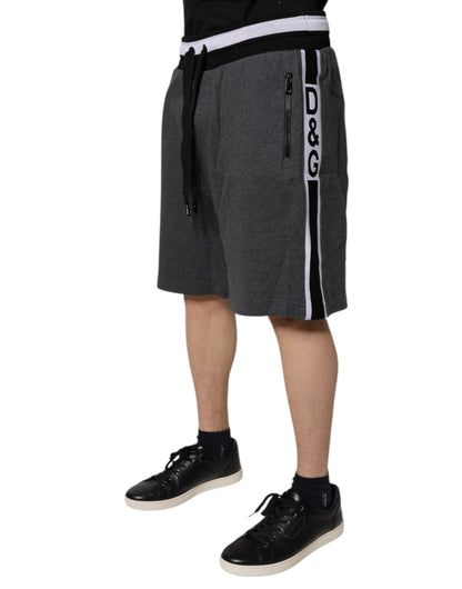 Dolce & Gabbana Dark Gray Cotton Bermuda Sweatshorts Shorts