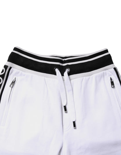 Dolce & Gabbana White King Cotton Bermuda Sweatshorts Shorts