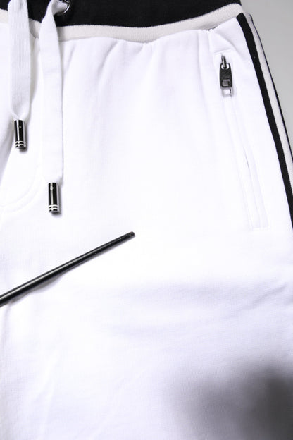 Dolce & Gabbana White King Cotton Bermuda Sweatshorts Shorts