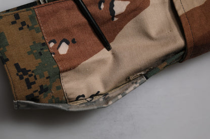 Dolce & Gabbana Green Patchwork Cargo Bermuda Shorts