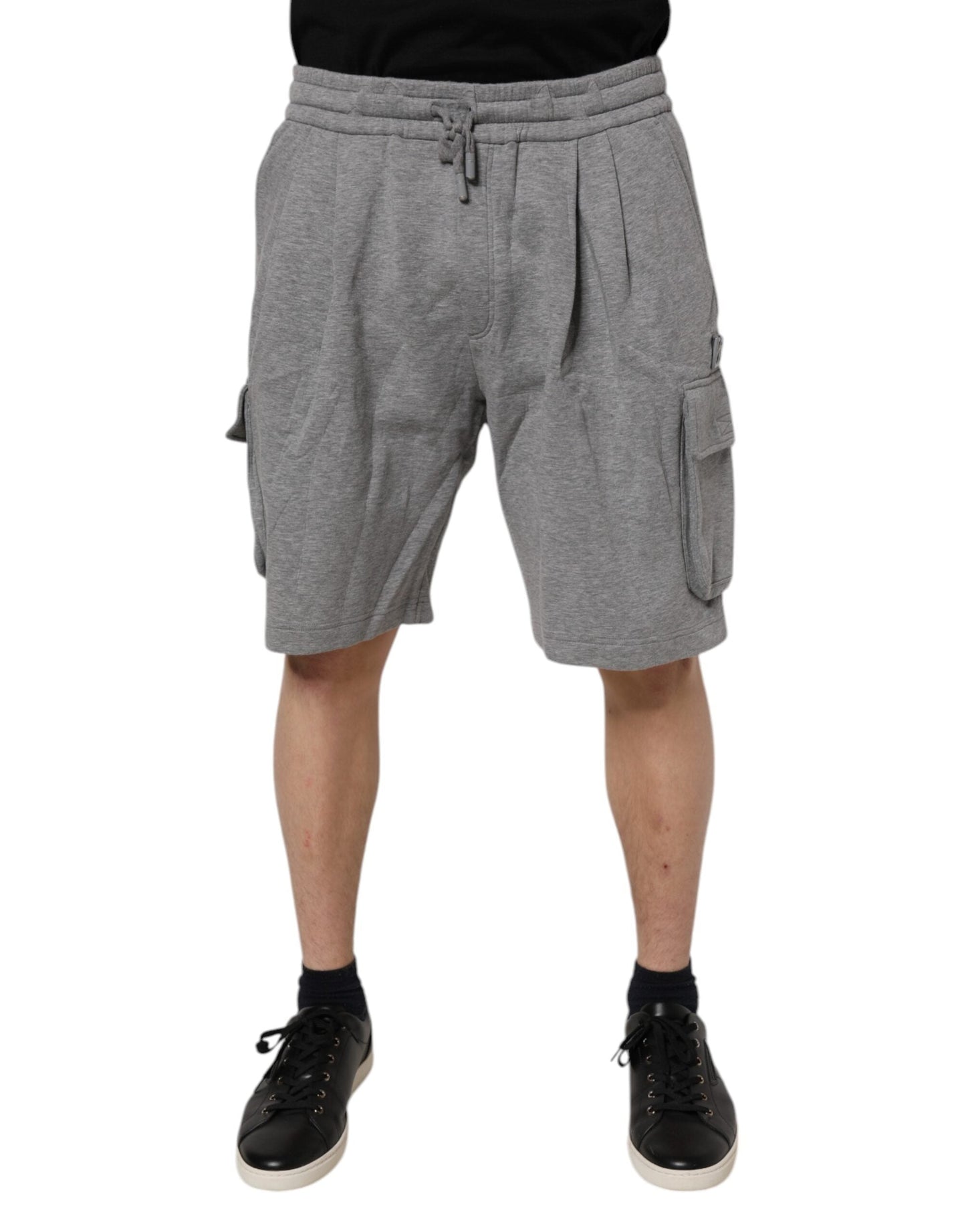 Dolce & Gabbana Gray Cotton Cargo Bermuda Sweatshorts Shorts