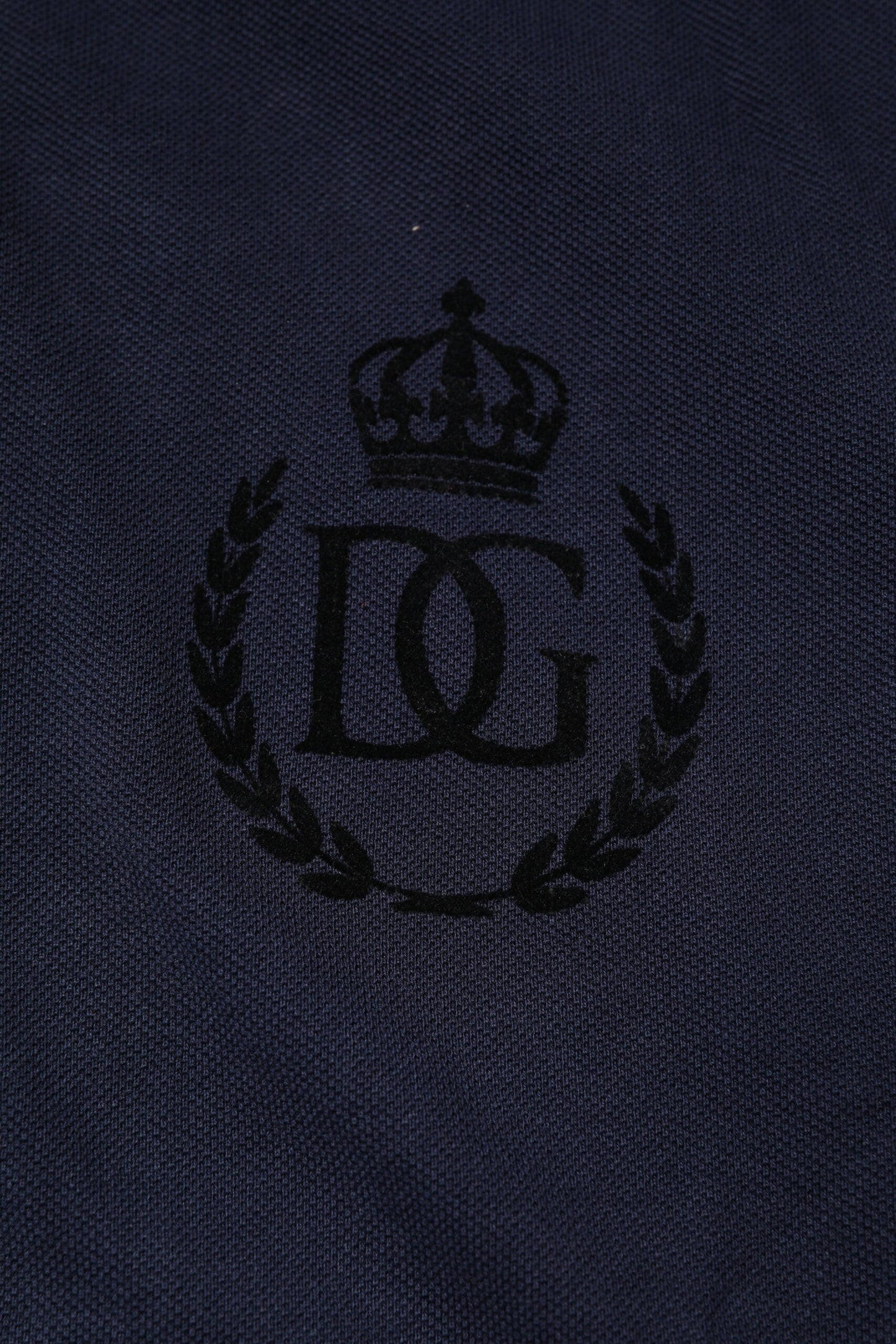 Dolce & Gabbana Dark Blue Cotton Crown Collared Polo T-shirt