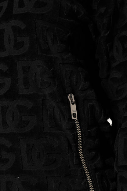 Dolce & Gabbana Black Logo Monogram Full Zip Bomber Jacket