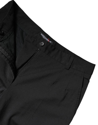 Dolce & Gabbana Black Polyester High Waist Slim Pants