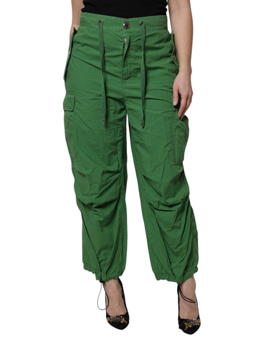 Dolce & Gabbana Green Cotton High Waist Cargo Pants