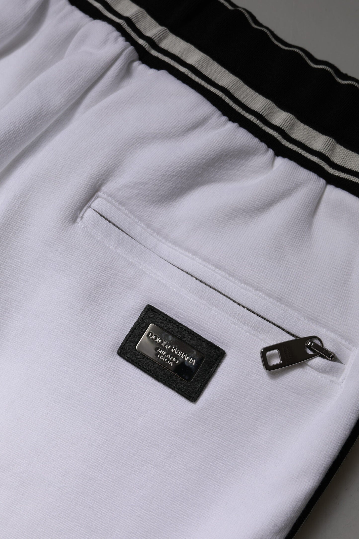 Dolce & Gabbana White Cotton Stretch Jogger Sweatpants Pants