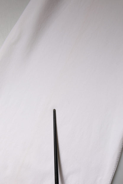 Dolce & Gabbana White Wool Mid Waist Wide Leg Pants