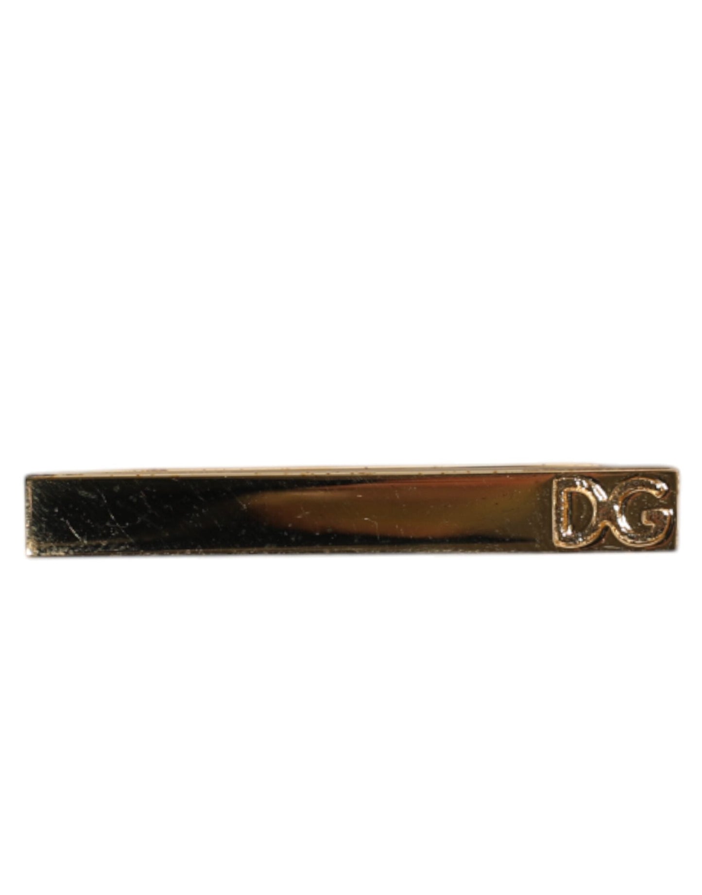 Dolce & Gabbana Gold Tone Brass Crystal Branded Accessory Tie Clip Bar