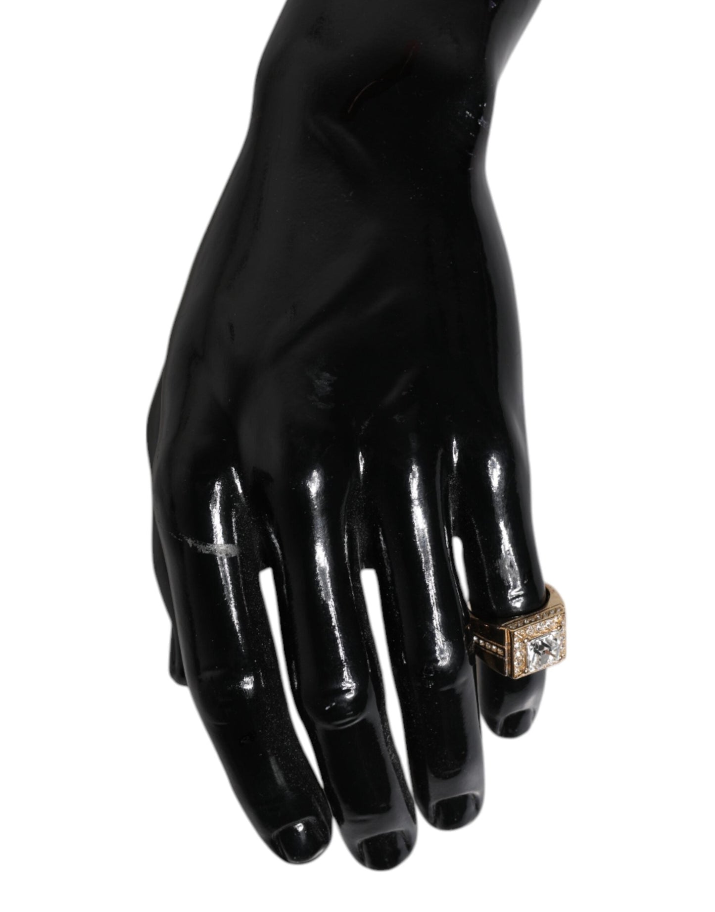 Dolce & Gabbana Gold Tone Sterling Silver 925 Crystals Ring