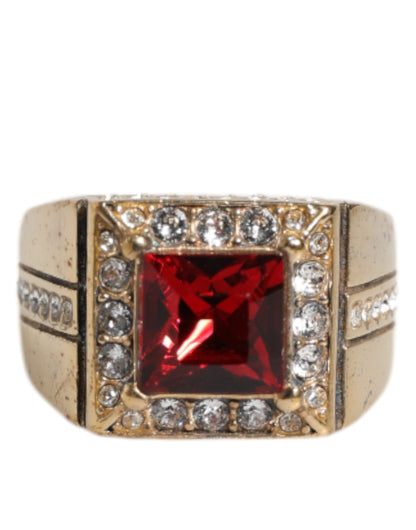 Dolce & Gabbana Gold Tone Sterling Silver 925 Crystals Ring