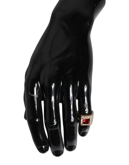 Dolce & Gabbana Gold Tone Sterling Silver 925 Crystals Ring